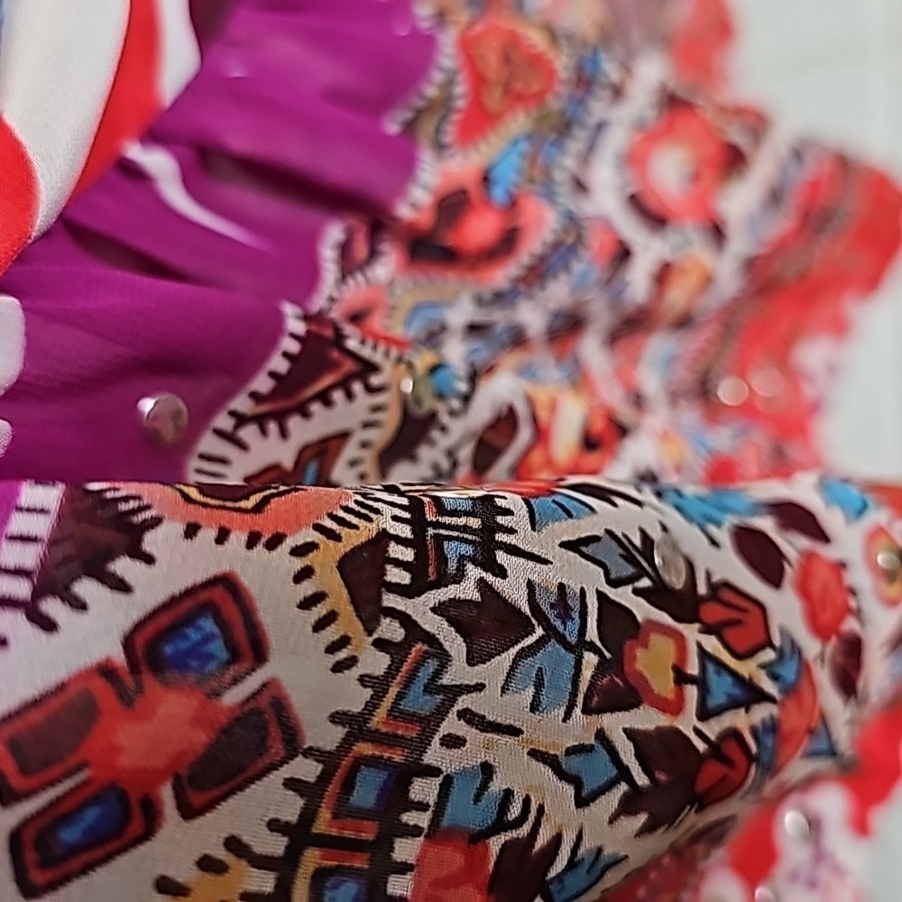 Cache Multicolor Tiered Peasant Skirt Size Sm - image 3